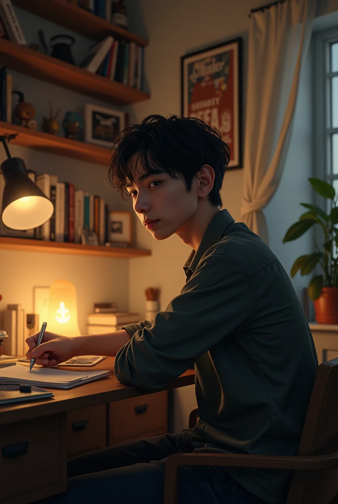 Dominik Elizabeth in his room