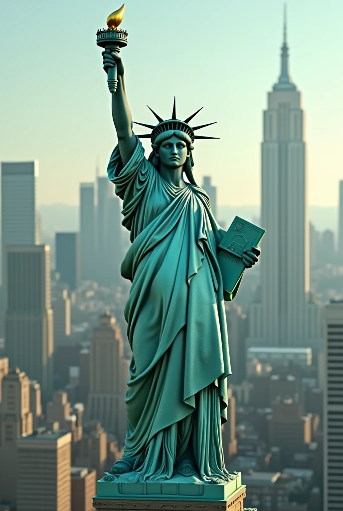 Statue of Liberty with a breadboard in her hand 