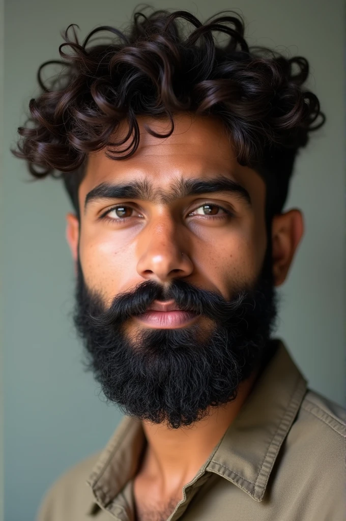 Generate a boy age 24
Curly hair 
Beard- Full all face but short
Color- Brown, Bangladeshi
Thinner body
