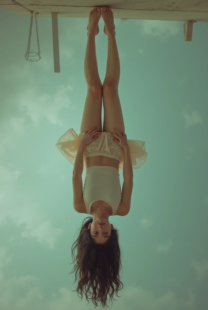 Ultra HD、upside down、Panties、Miniskirt、Girl、barefoot