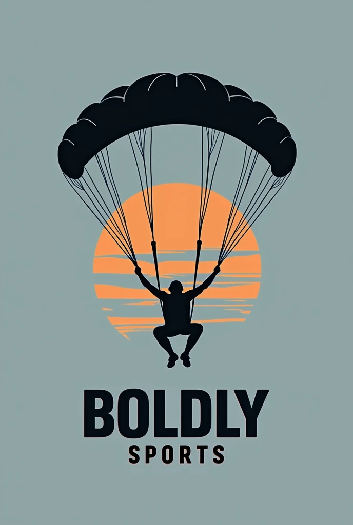 I need a logo for a blog about extreme sports , , the logo shouls be 512 on  512 with text : Boldy Sports and icon of jumping parachute