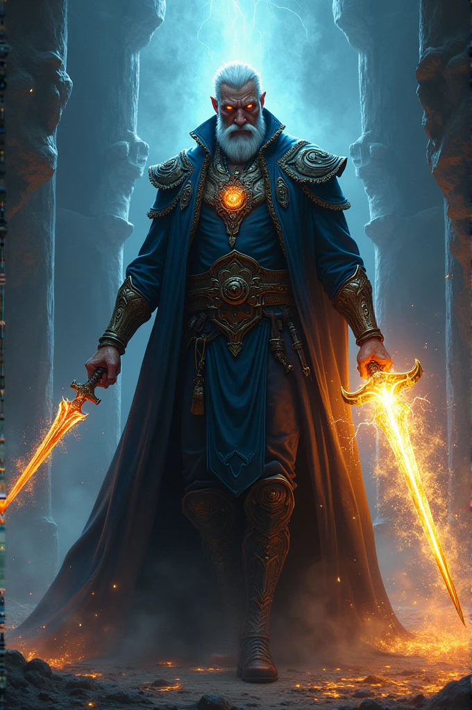 Jim Tecken a dark and light element wizard who can summon weapons