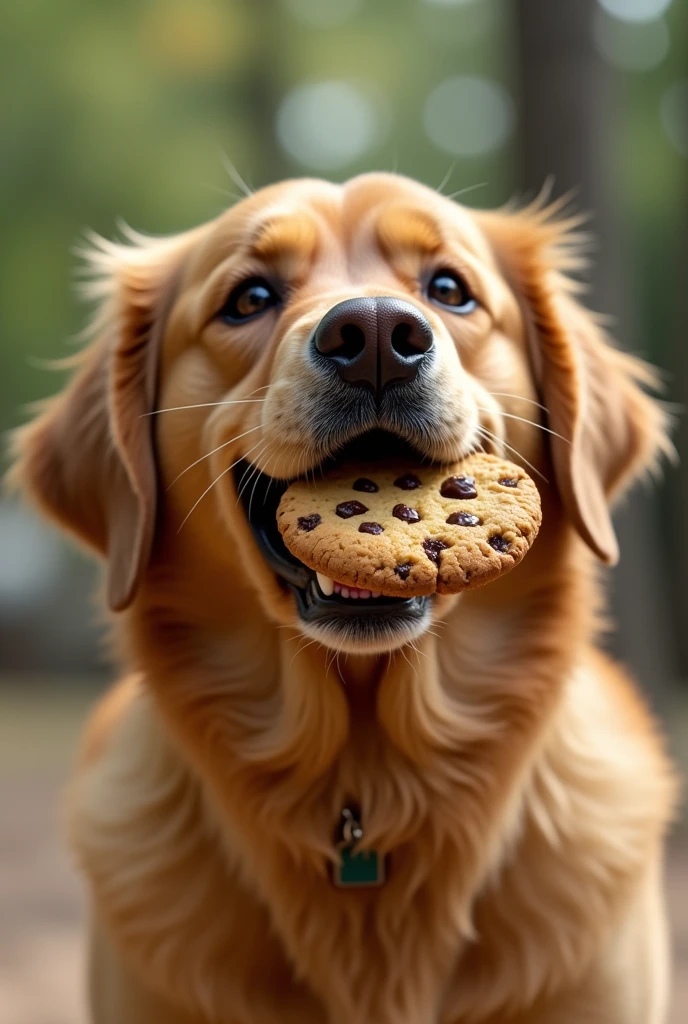 A real dog eating McDonald&#39;s cookies 