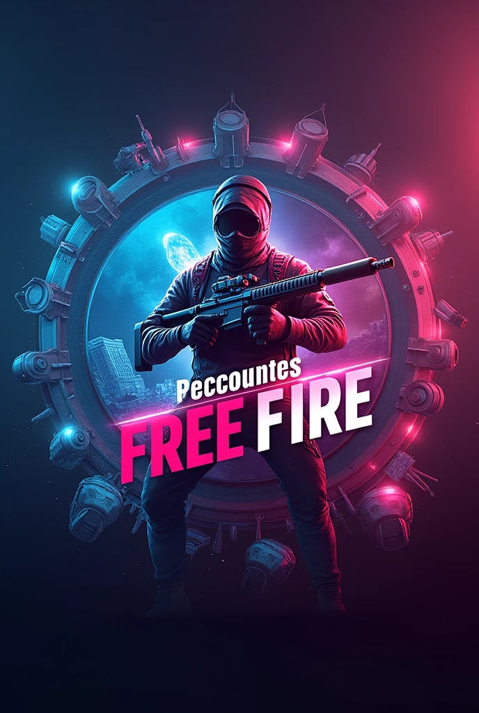 Can you make me an image that says BUY?, change and sale of free fire accounts but in Spanish that says BUY, free fire account change and sale  en español latino  q diga esto COMPRA, free fire account change and sale 