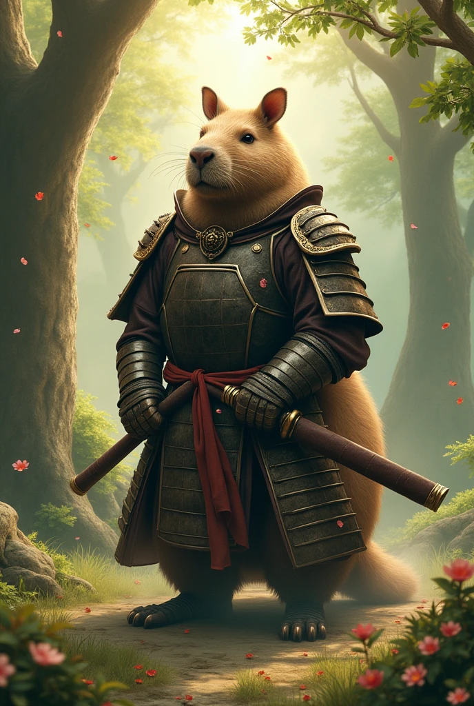 Samurai turning into a capybara