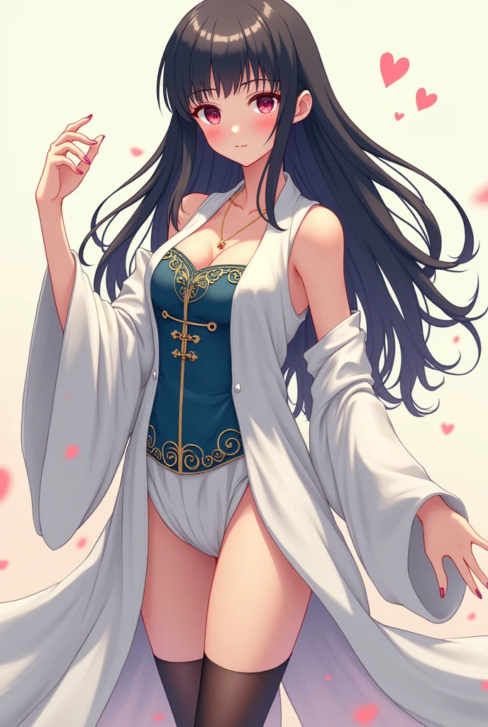Female character named Misuke, , with black hair, full body, anime style image showing the full body