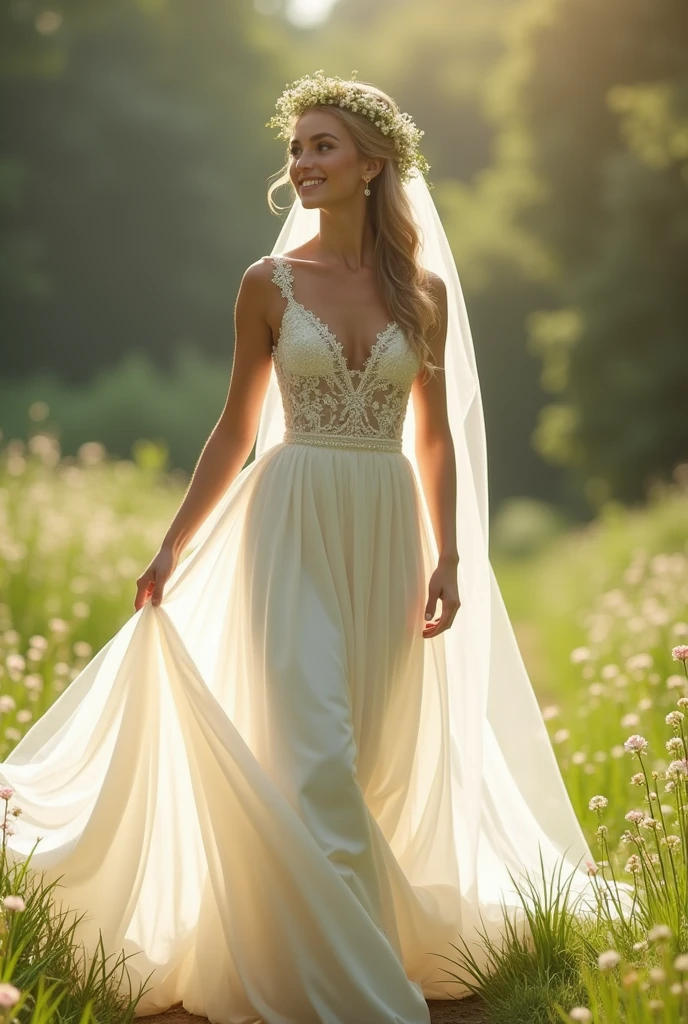 a woman wearing a wedding dress