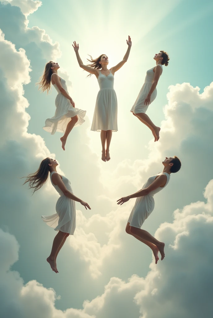 Humans floating in the air