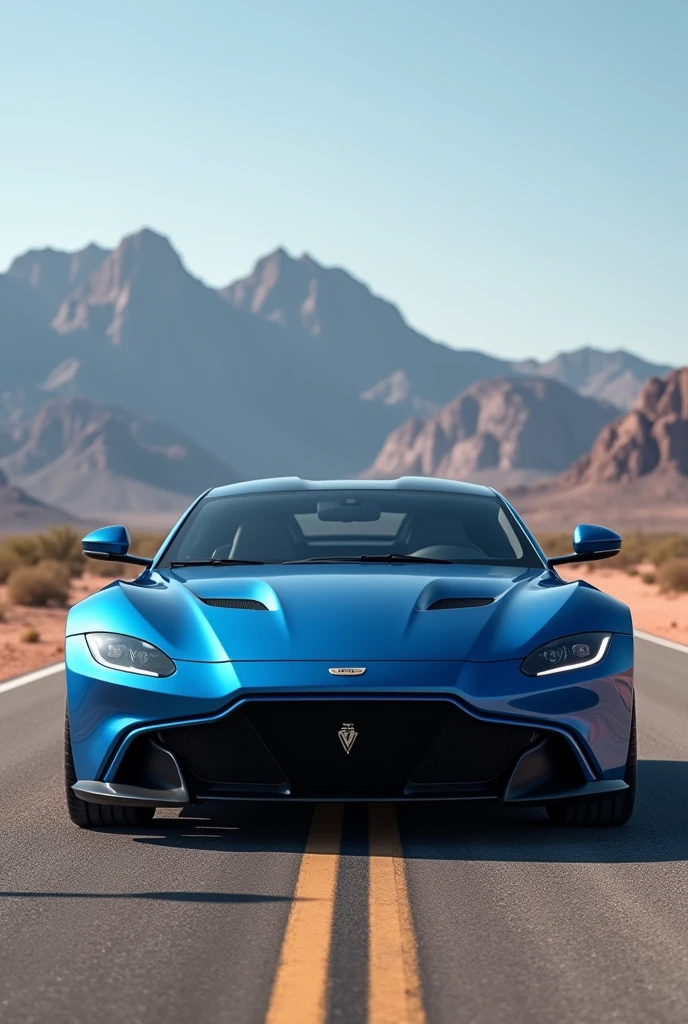 A close-up of a blue car parked on a road near a mountain., suave color dodge, mobile wallpaper, Vehicle photography, photo of the concept vehicle!!, Edited, iphone wallpaper, phone wallpaper, desktop wallpaper, hq 4k phone wallpaper, 6k, 6 thousand, mobile wallpaper, 8k vertical wallpaper, vertical 8K wallpaper, morning shot, in the desert