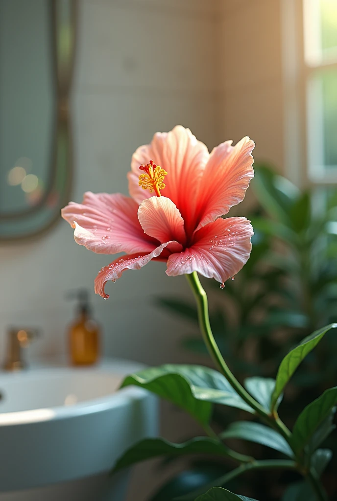 flower in bathroom