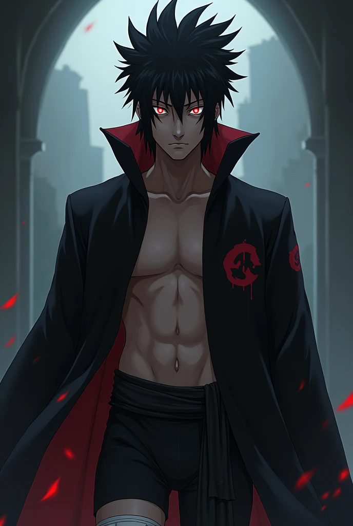 A villain in Naruto who has Aizen's haircut who has the charingan the chisui top and the chisui bottoms and the akatsuki jacket