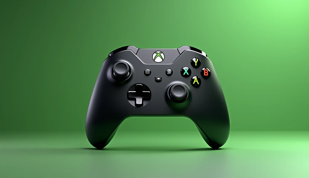 A realistic image of an xbox controller and the xbox logo