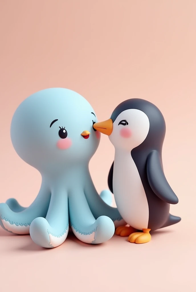Create a cute-looking moldable foam octopus by giving a cute-looking moldable foam penguin a kiss on the cheek