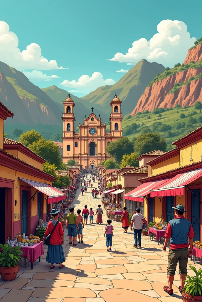 Huamachuco Peru in animated or drawn form