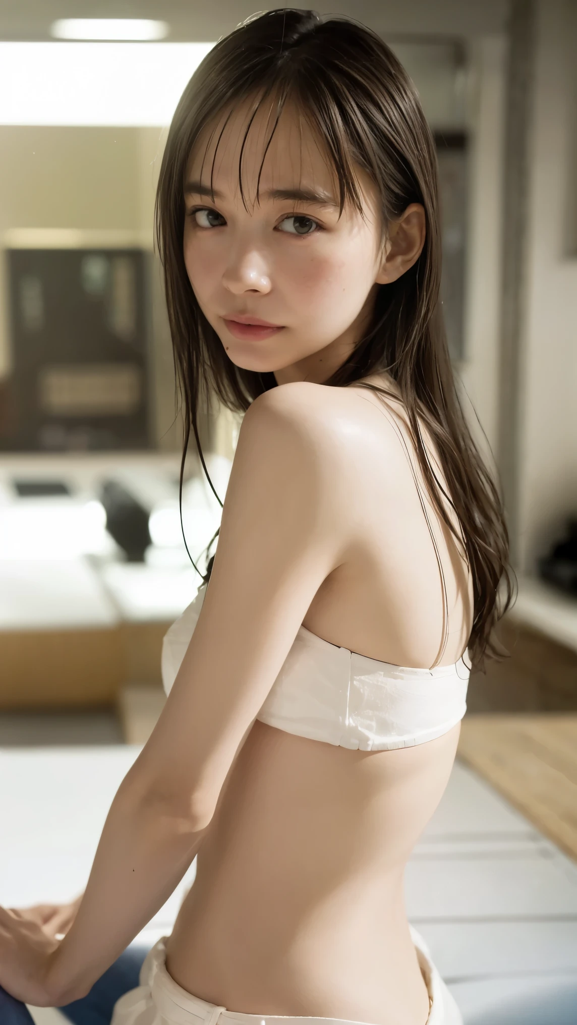 Cute Japanese Women Photos, smile:1.78, 20-year-old, oil, One Length Hair＆Hair straightening balm:1.55, (photo Realistic:1.4), (hyper Realistic:1.4), (Realistic:1.3), (Smoother lighting:1.05), (Improving the quality of cinema lighting:0.9), 32K, 1 person,20-year-oldの, Realistic lighting, Backlight, The light shines on your face, Ray Tracing, (Bright light:1.2), (Improvement of quality:1.4), (Highest quality Realistic textured skin:1.4), fine grain, Detailed face,(smile:0), (Emphasis on face close-up:1.3), (Enhances the beauty of skin texture:1.1),((Extremely precise and accurate anatomy:1.0)), (Enhances the beauty of skin texture:1.1), Clean and glowing skin, mesh, thin:1.2, (Realistic:1.3), Realisticなライティング, (Smoother lighting:1.05), 32K, One Japanese woman, fine grain, Detailed face, (Film Grain:1.1),(Accentuates body lines:1.1), High resolution, Natural look, Kind eyes, Improves hair quality, Delicate light and shadow, Transparent muscles, Graceful pose, Beautiful Eyes, Sharp details, Soft light reflection, Beautiful contours, Delicate skin tone, Fine hair texture,Cute Japanese Women Photos,