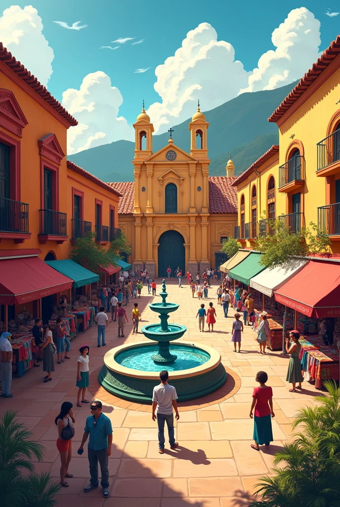 Chocope Square Peru Animated