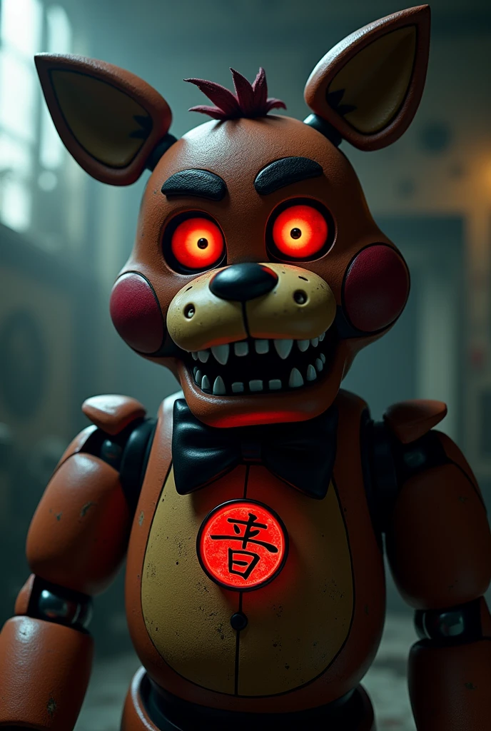Foxy de fnaf com a marca do caçador de demon slayer