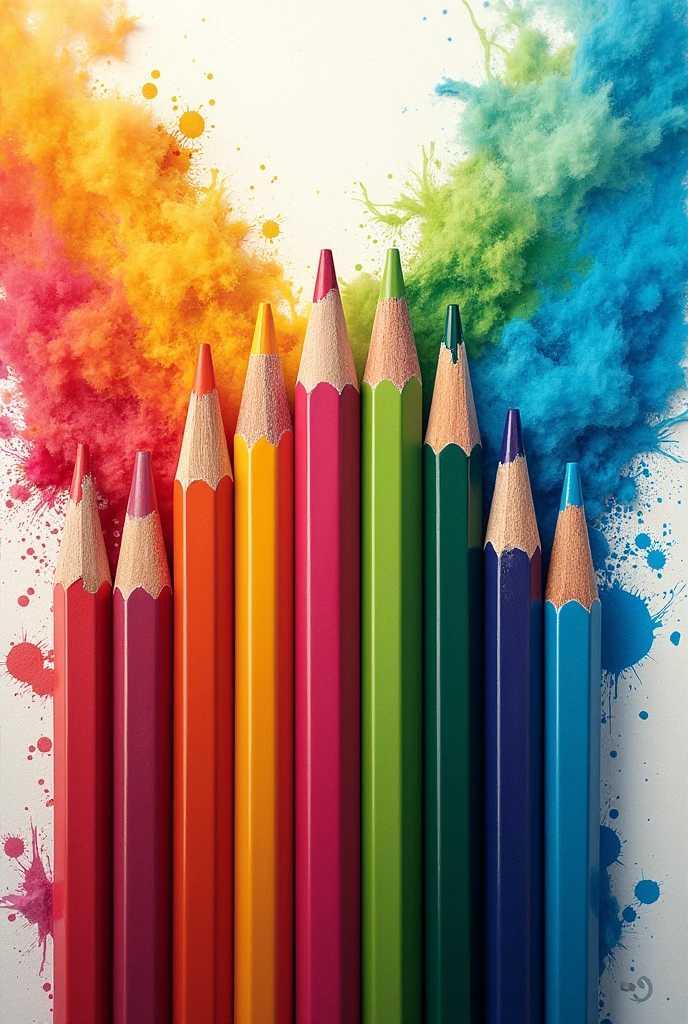 Create a colorful advertisement for colored pencils for all age groups, showing the quality of the pencils.