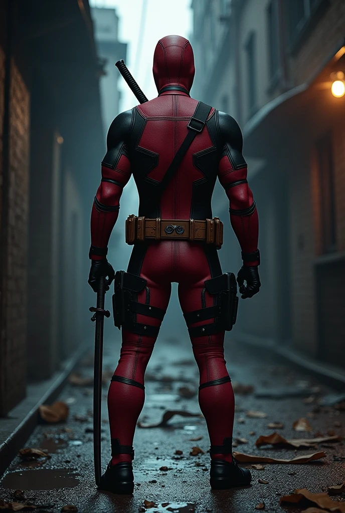 Wade Wilson, better known as Deadpool, he was in the middle of another routine mission when everything changed abruptly. He had just finished eliminating a group of drug traffickers in a dark alleyway in the city, when a noise made him turn sharply, his fingers tightening on the hilt of one of his katanas.