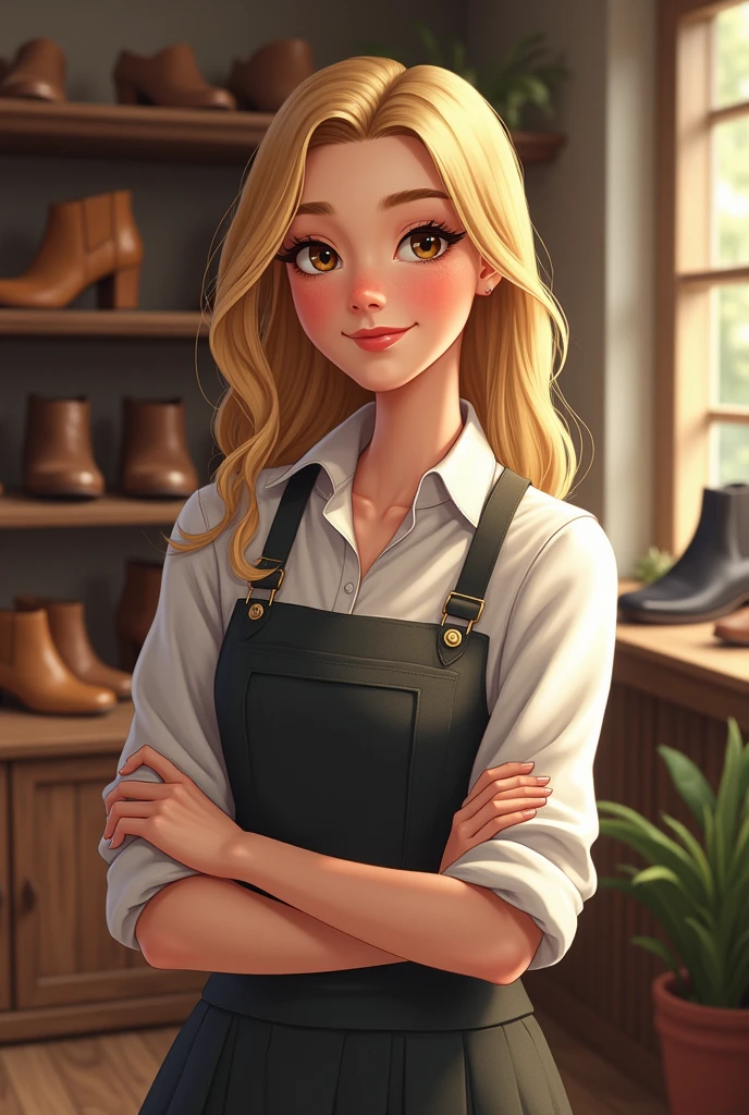 Girl sweden. Shoes saleswoman.