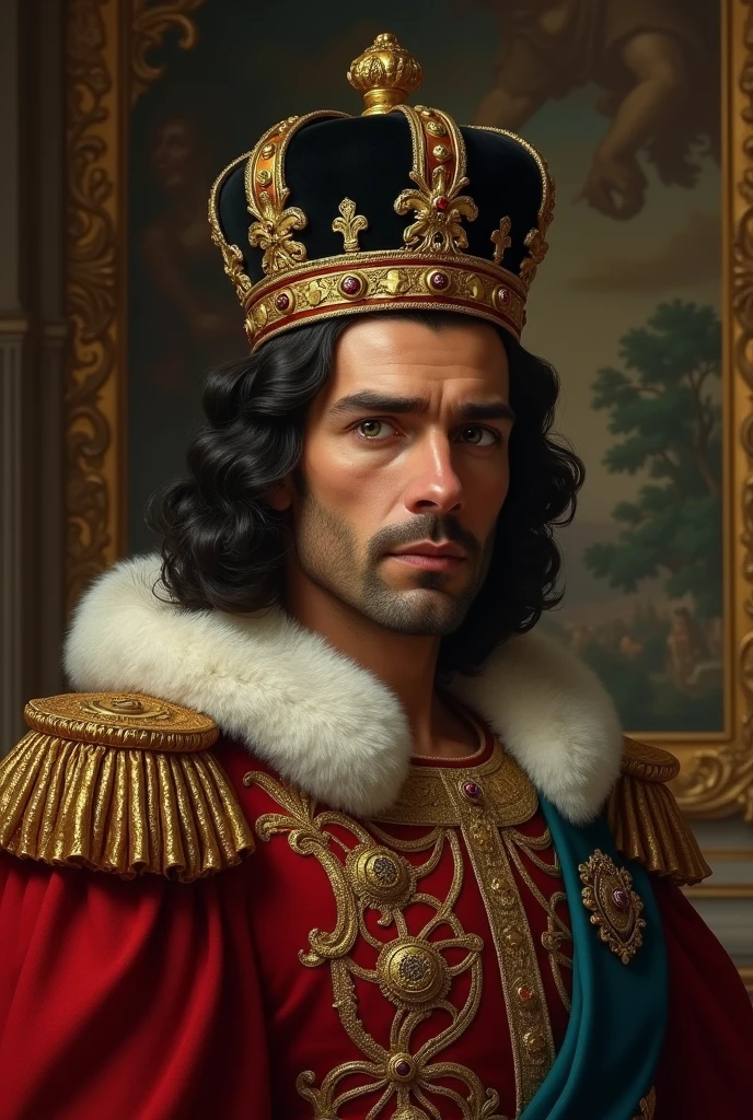Guiseppe is a 2 Italian man who is the prince of the Italian crown. He wears a black gold crown on his dark hair and has greenish eyes.