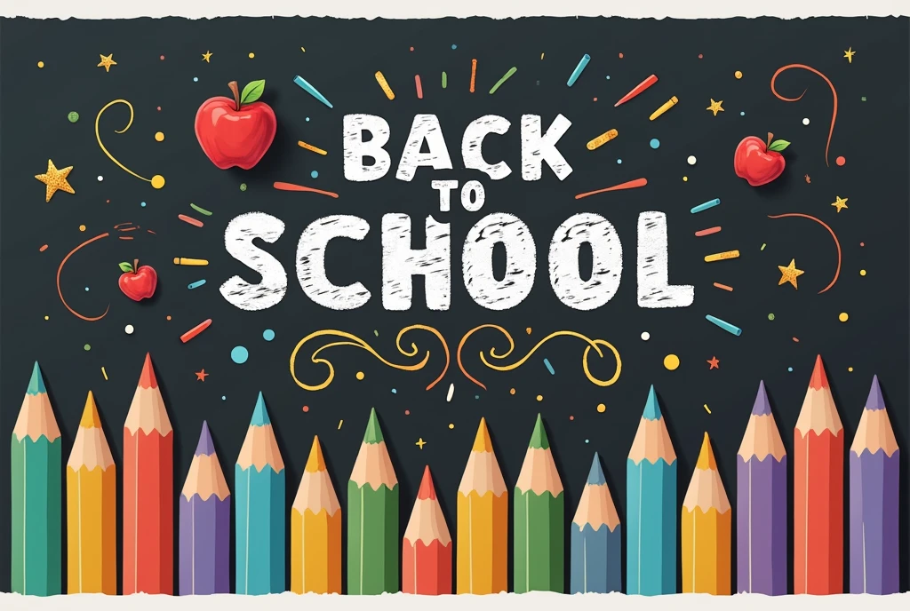 Welcome back to school background with colour pencils, Concept of education banner with back to School lettering design