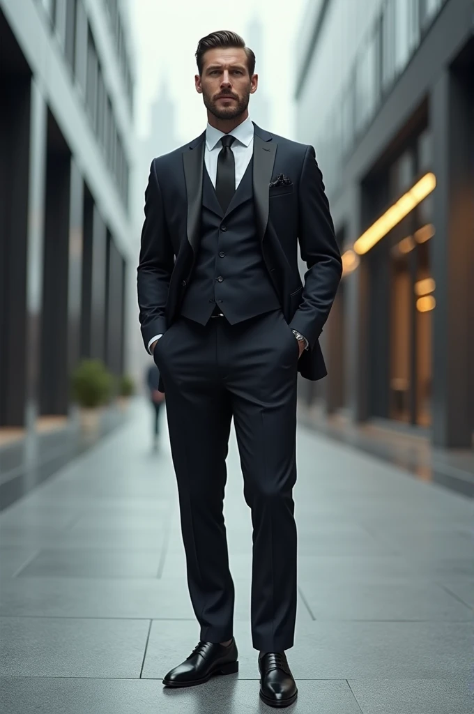 Make a businessman with a very stylish suit 