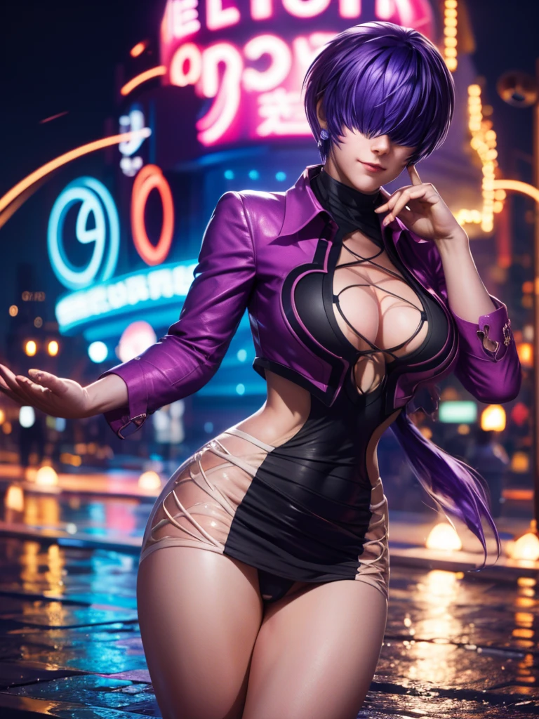 (at night), alone, in a video game scene a background of a beautiful city during the day raining, standing at attention, purple hair, ((purple hair)), 1 girl, alone, 20 years old, young woman , perfect hands, beautiful and perfect fingers, beautiful long legs, perfect legs, beautiful body, beautiful nose, beautiful character design, perfect face, look at the viewer with a serious gesture and in an attack position (focusing on his face), closed mouth , Light_Smile, official art, extremely detailed CG unity 8k wallpaper, perfect lighting, bright and colorful front lighting, glowing skin (masterpiece: 1.0), (best_quality: 1.0), ultra high resolution, 4K, ultra detailed photography, 8K , HDR, high resolution, nonsense: 1.2, Kodak portra 400, film grain, blurred background, bokeh: 1.2, lens flare, (vibrant_color:1.2), professional photography, (beautiful_face: 1.5), (narrow waist),
