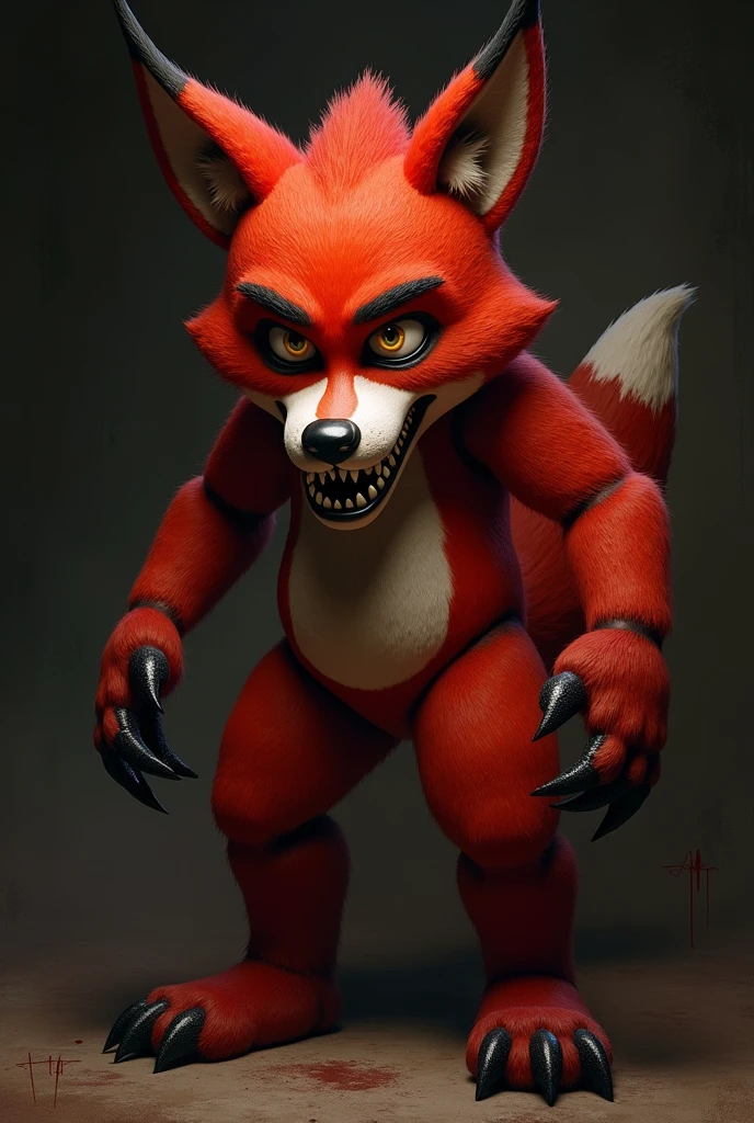 Foxy from fnaf with red fur without robotic features