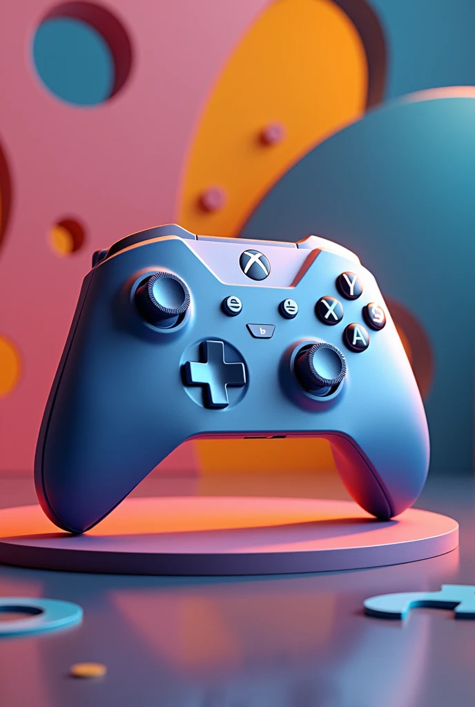 A realistic 3d style image, very fun, of an xbox controller in the shape of a logo