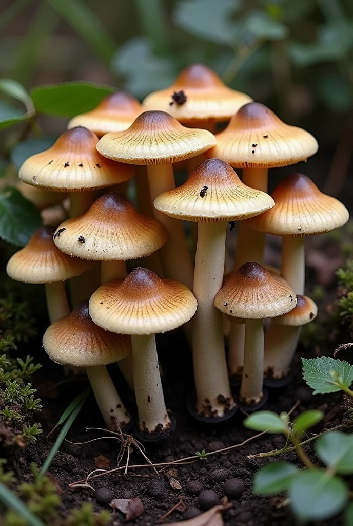Psilocybe mexicana y Psilocybe zapotecorum en una imagen circular 