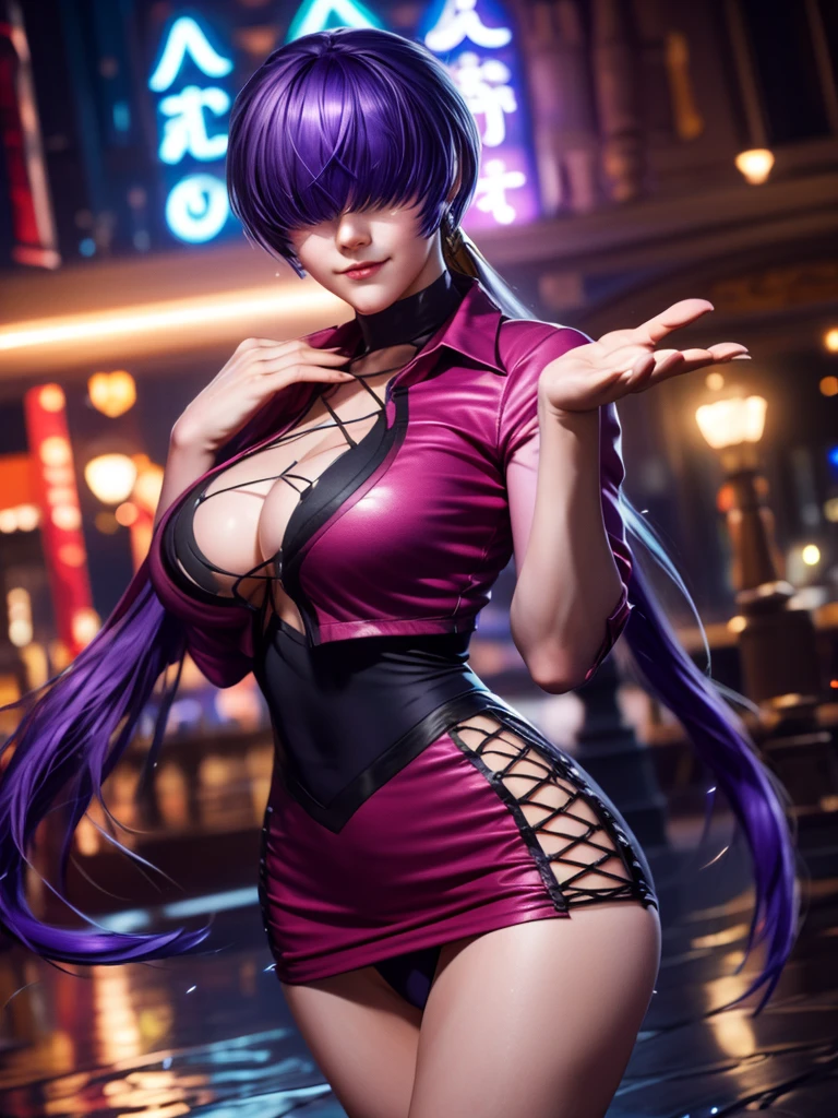 (at night), alone, in a video game scene a background of a beautiful city during the day raining, standing at attention, purple hair, ((purple hair)), 1 girl, alone, 20 years old, young woman, perfect hands , beautiful and perfect symmetrical fingers, beautiful long legs, perfect legs, beautiful body, beautiful nose, beautiful character design, perfect face, look at the viewer with a serious gesture and in an attack position (focusing on his face), closed mouth, Light_Smile, official art, extremely detailed CG unity 8k wallpaper, perfect lighting, bright and colorful front lighting, glowing skin (masterpiece: 1.0), (best quality: 1.0), ultra high resolution, 4K, ultra detailed photography, 8K , HDR, high resolution, nonsense: 1.2, Kodak portra 400, film grain, blurred background, bokeh: 1.2, lens flare, (vibrant_color: 1.2), professional photography, (beautiful_face: 1.5), (narrow waist),
