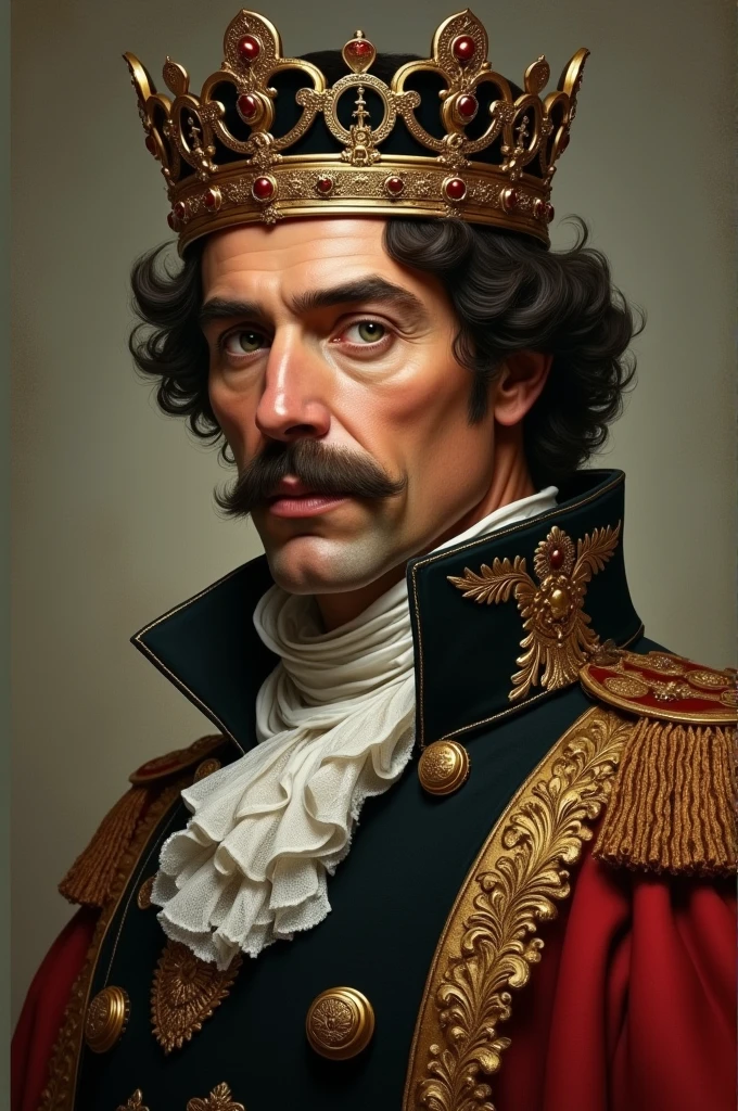 Guiseppe is a 2 Italian man who is the prince of the Italian crown.. He wears a black gold crown on his dark hair and has greenish eyes.