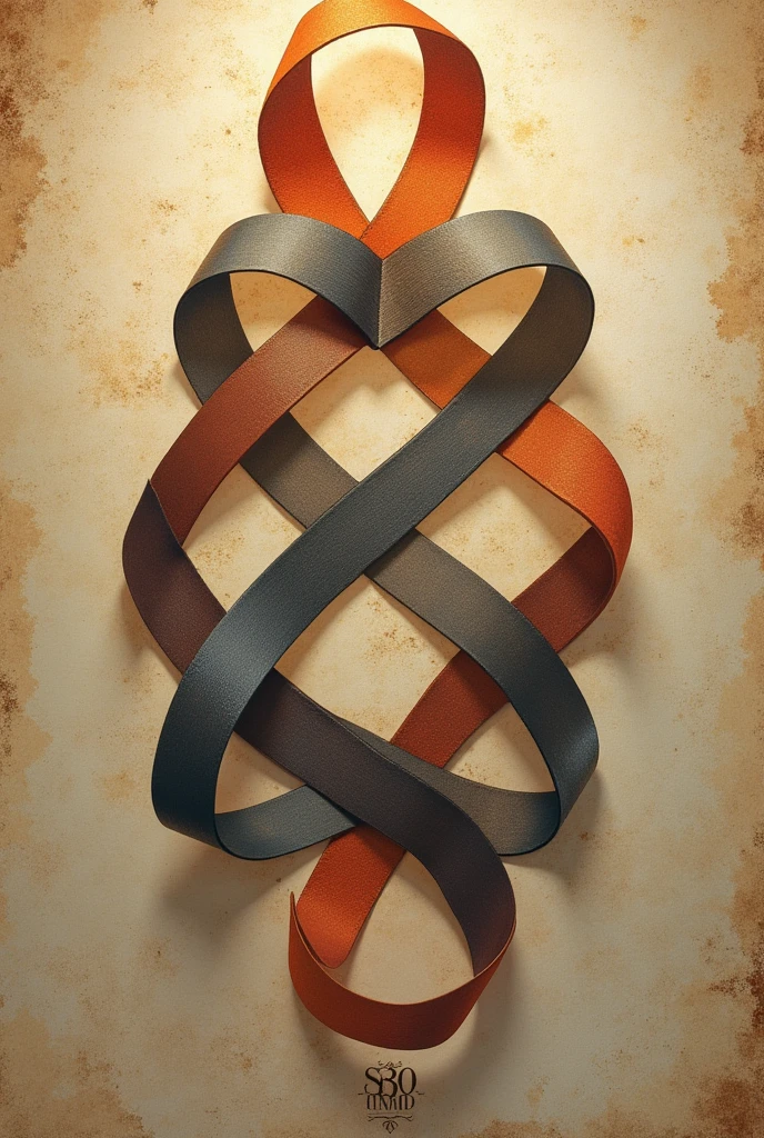 Intertwined ribbons joined together forming: literature integrates language