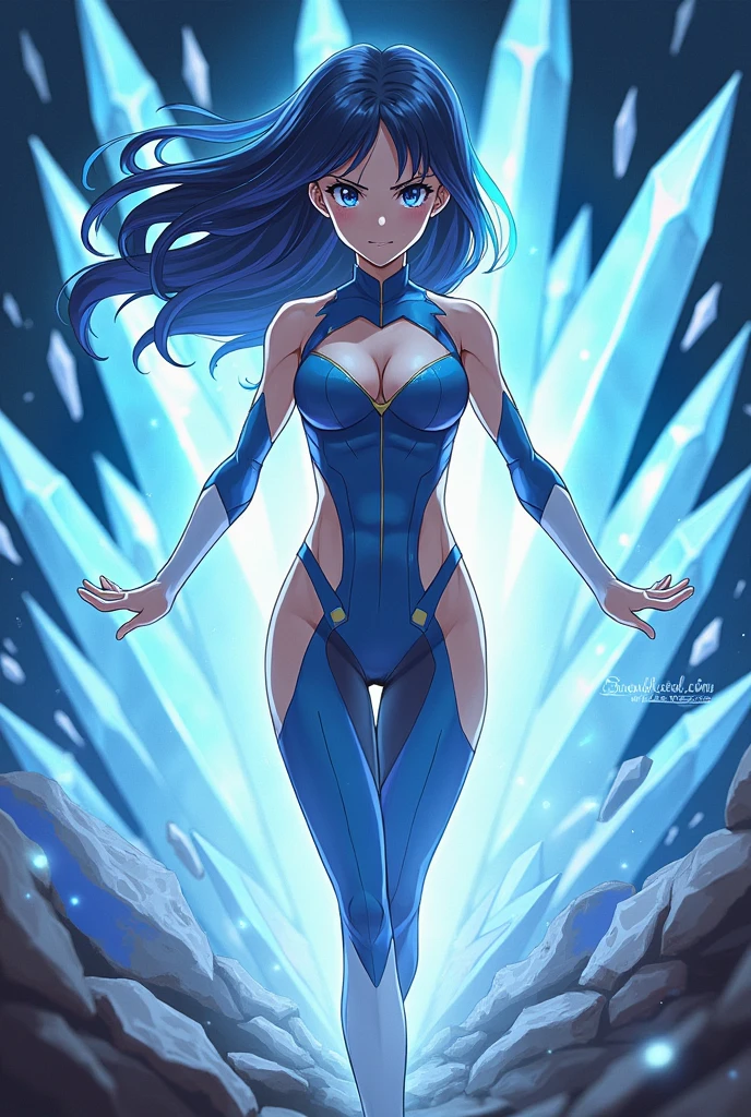 Female character with crystal power in the anime my hero academia 
