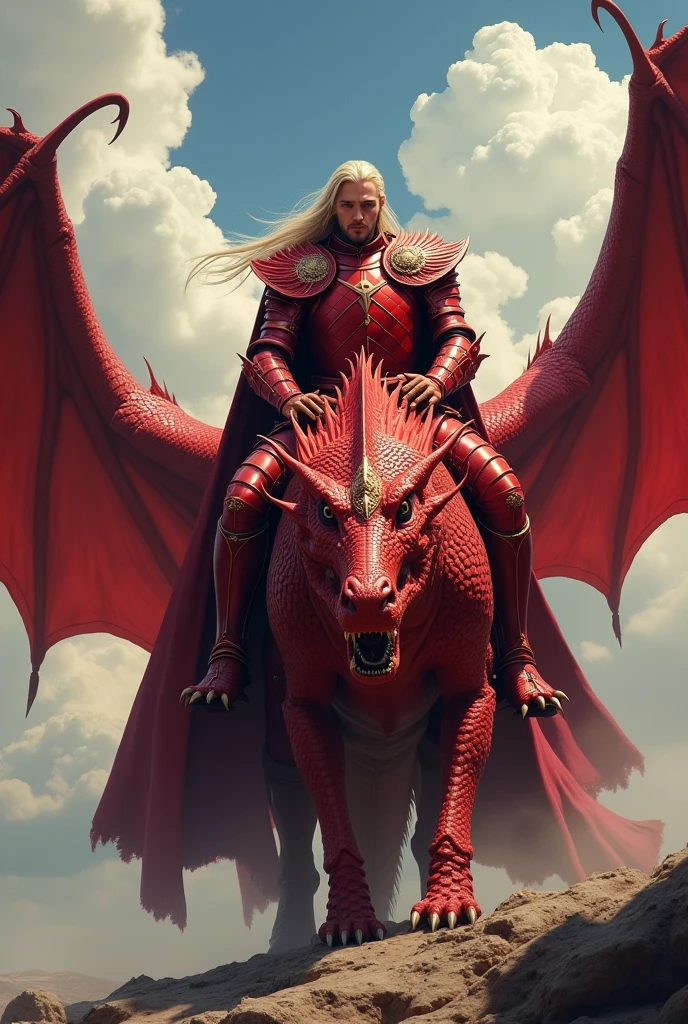 Aegon Targaryen I in his red dragon armor