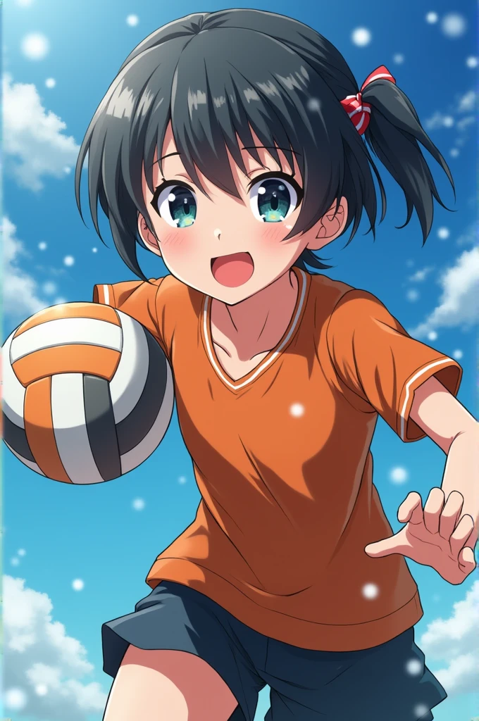 Hinata shuyo trowed a volleyball and the screen cracked (real) (highly detailed)