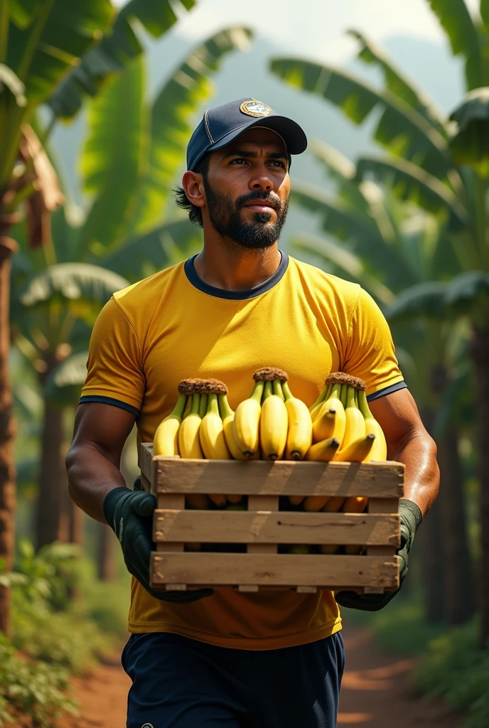 Keylor Navas in Costa Rica delivering some bananas