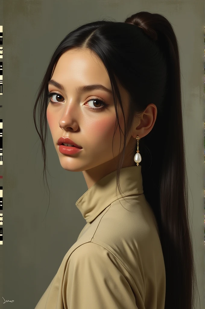 Juno from overwatch 2 recreates the painting "girl with a pearl earring"