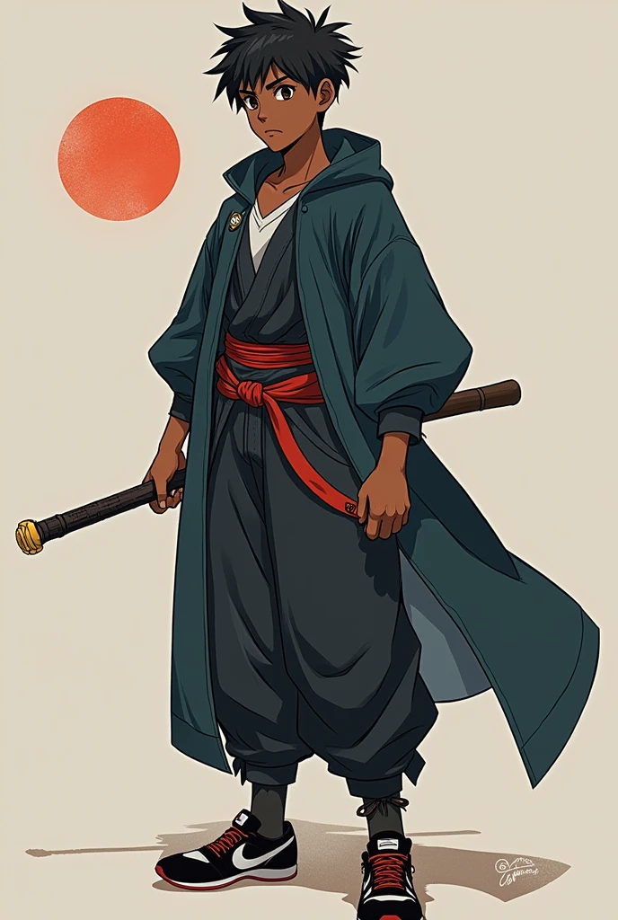history: On a day when your mother gives in to your arms, Jean Nasce, His father is a Japanese language teacher and teaches him during his childhood., Jean is influenced by his father to read books, and thus grants the gift of proficiency in Japanese, At the age of 13 he became interested in joining the Oni hunting squad., and so with master Jairo Dvan, masters dream breathing at age 15 and sets off on an adventure of another emotion!
Full name: Jean Gristke Micwaka Age: 15 years Height: 1,80 Skin color: brown Breathing: Dream Breathing Characteristics: born reader, semi-prodigy, competitive, small level of madness,very strong, gets along with everyone.