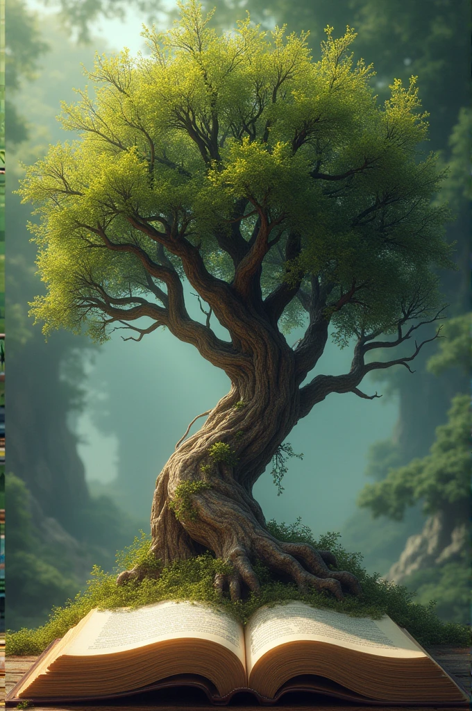 Andry's tree, with an open book in the background