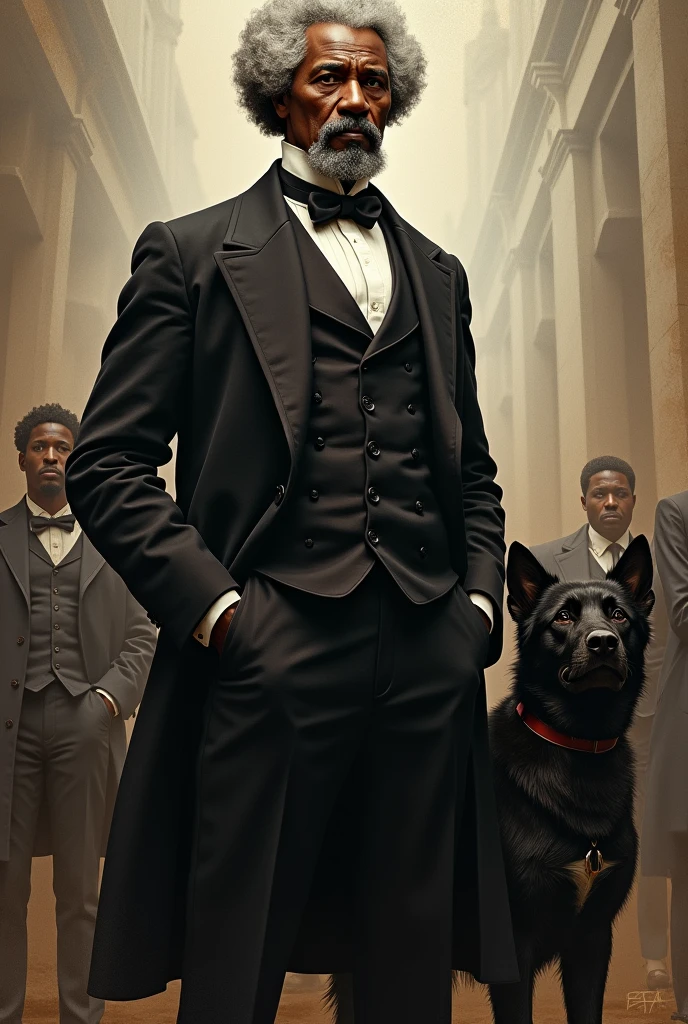 Frederick Douglass, with Mordecai representing his fight for freedom.