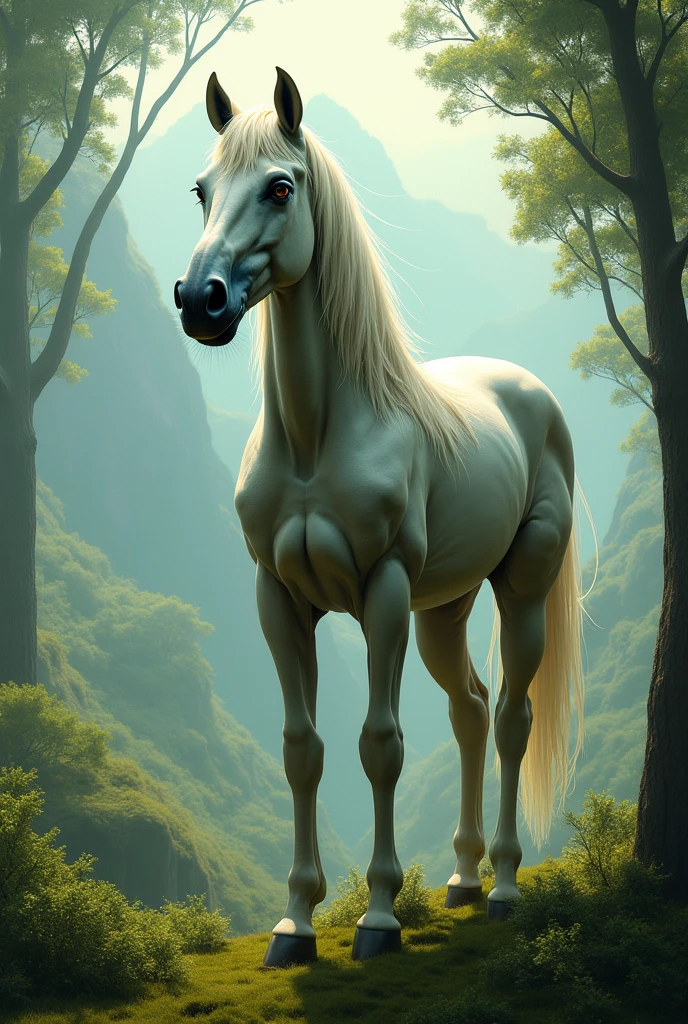 Horse with a human face