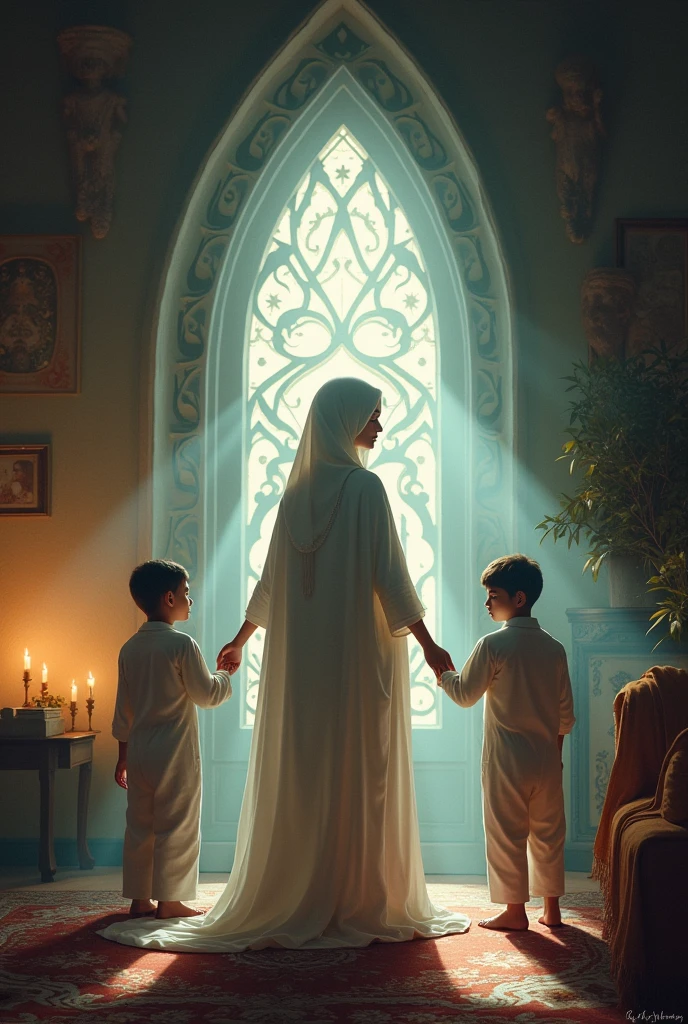 The Islamic wife imagine at home that her two boys spirit calling her .
