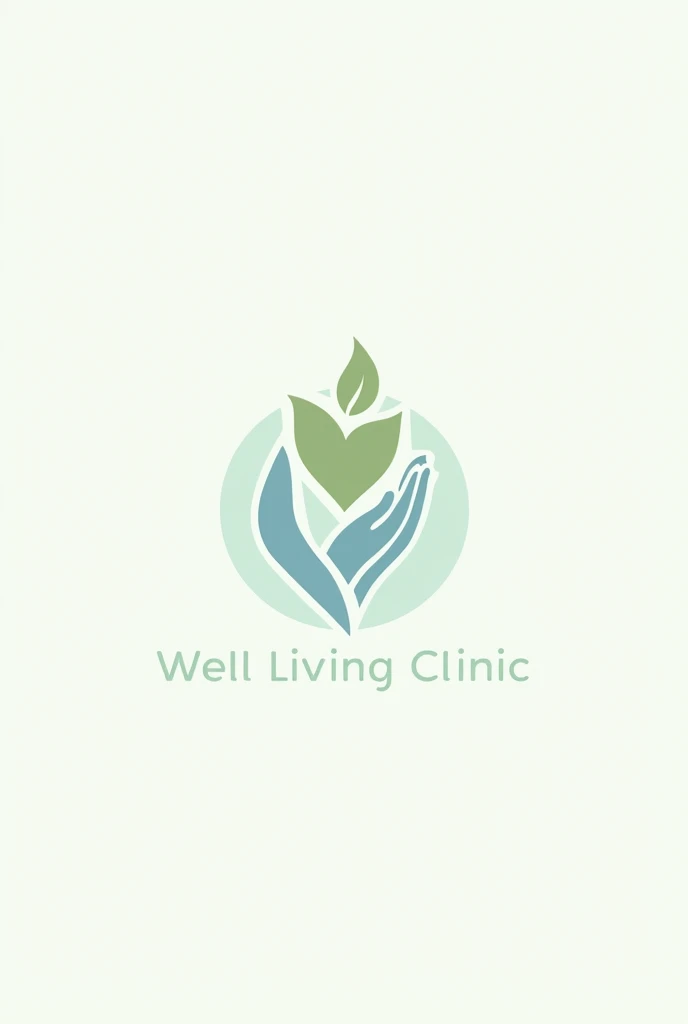 soon to the "Well Living Clinic" in PORTUGUESE with a calm and welcoming design. The logo uses a soft color palette, predominantly in shades of blue and green, que transmitem calma e serenidade. O texto "Well Living Clinic" is presented in an elegant and readable font, reflecting the professional and compassionate nature of the clinic.
The logo's central symbol includes elements that evoke care and compassion., like a gentle hand, a heart, and a delicate leaf, all intertwined in a harmonious way. These elements combine to convey the essence of palliative care., highlighting the importance of comfort, comprehensive support and care for the patient.
The overall design is simple, but impactful, ideal for a clinic that values the well-being and quality of life of its patients.