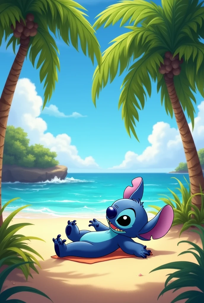 Stitch beach palm tree