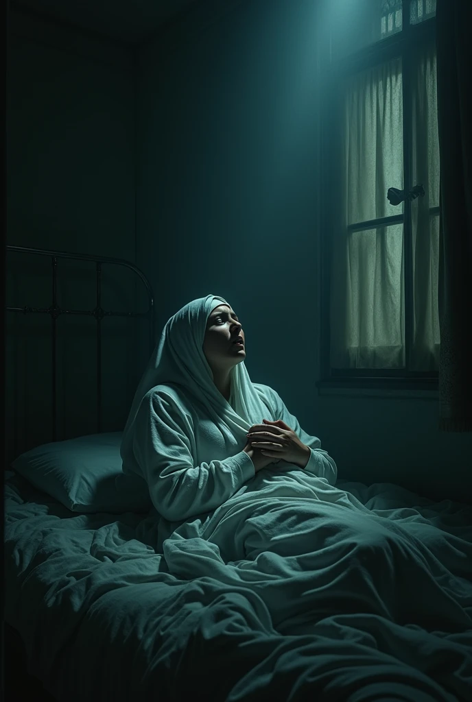 Islamic wife wakes up at night and screams.  He could see the souls of his children