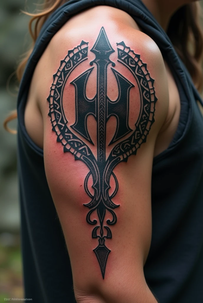 Tattoo with Nordic letter HJR