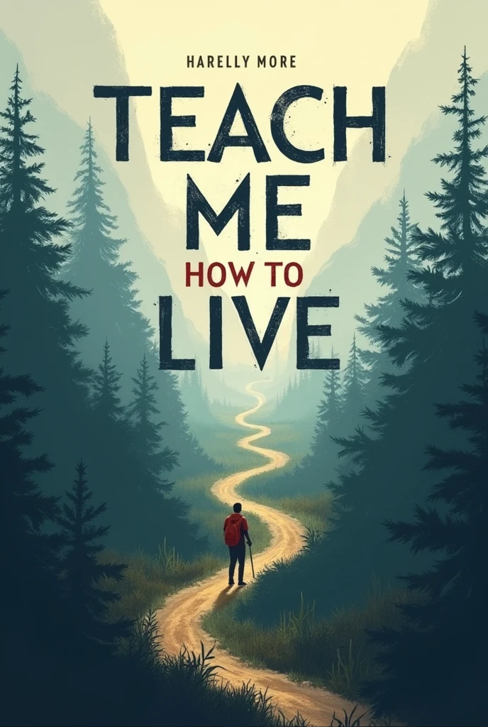Create a cover and for a book called "Teach me how to live" that talks about the life of overcoming, and below put the theme phrase: **"Sometimes, life knocks us down so we can learn to get up stronger, find our true purpose and discover that, standing together, we are able to overcome any challenge."** don't put anyone on the cover