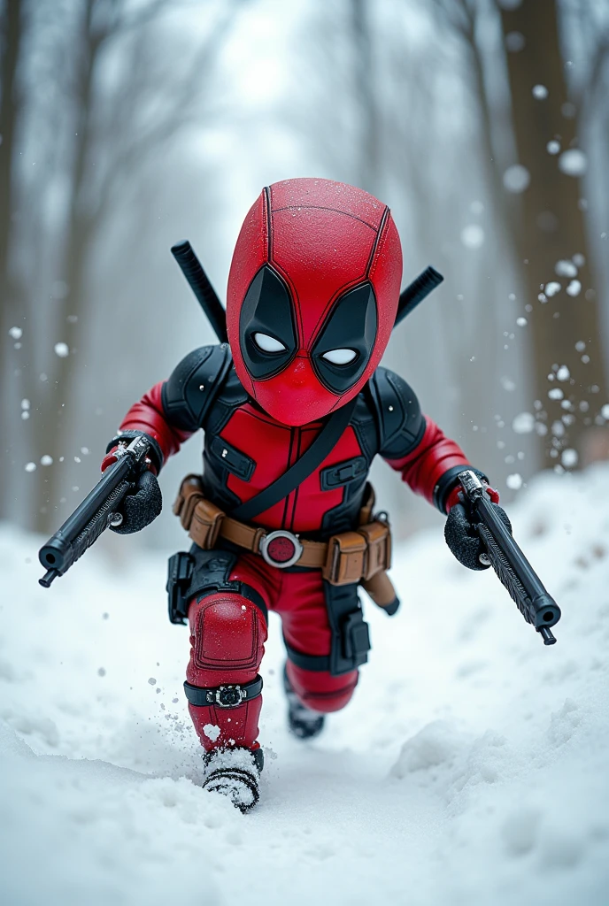 Put little baby Deadpool running to kill a gay snake in the snow